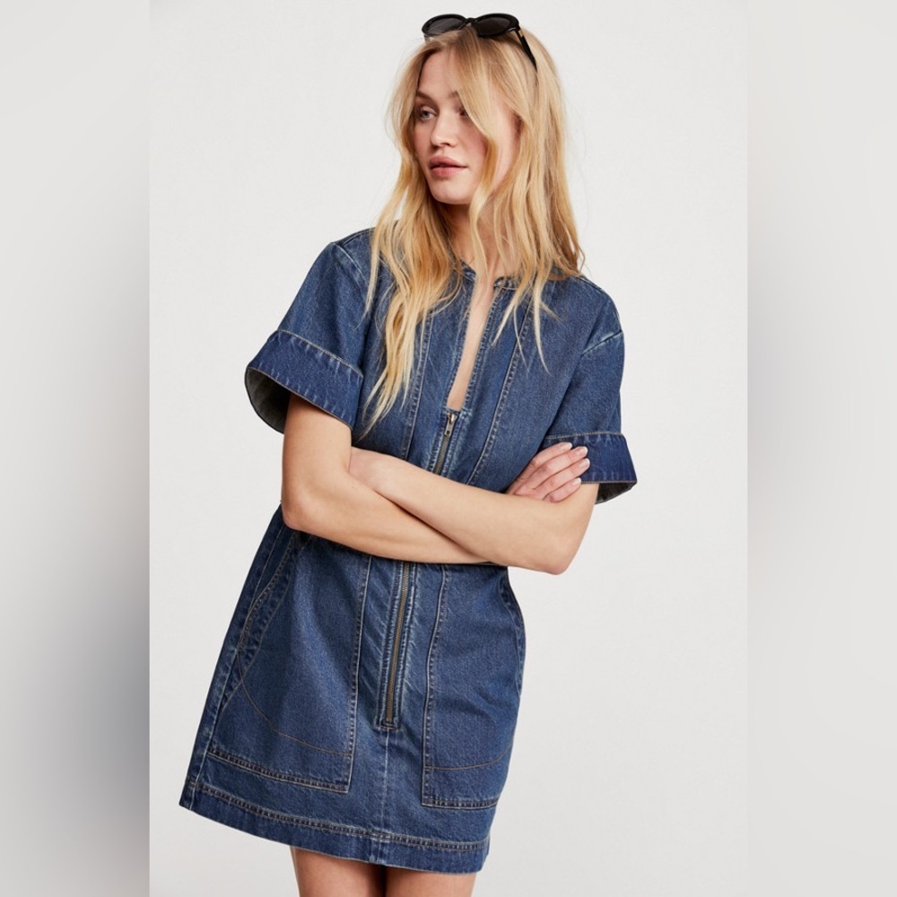 ⭐️Free People Dream On Denim Mini Dress